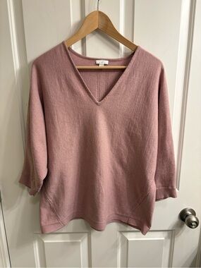 J. Jill Dusty Rose V-Neck Dolman Sleeve Sweater L